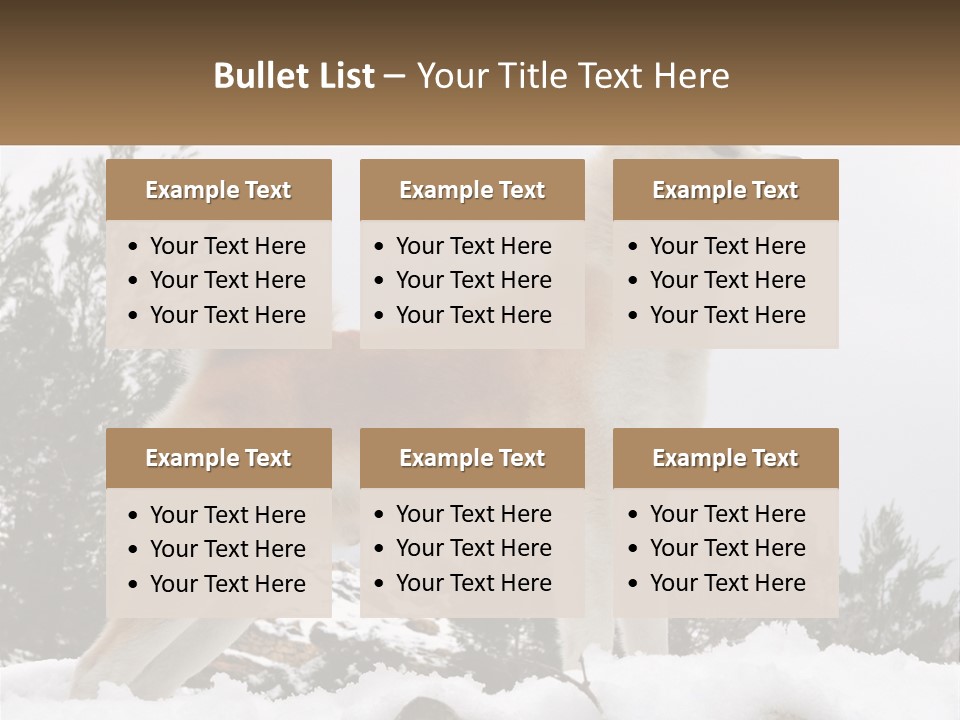 A Brown And White Dog Standing In The Snow PowerPoint Template