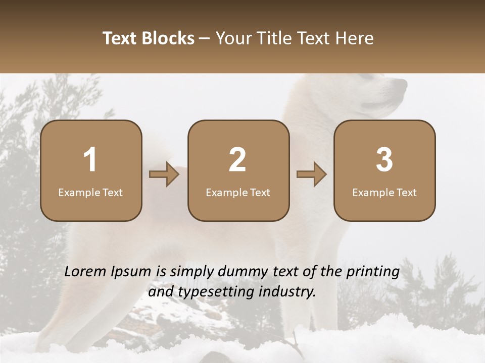 A Brown And White Dog Standing In The Snow PowerPoint Template