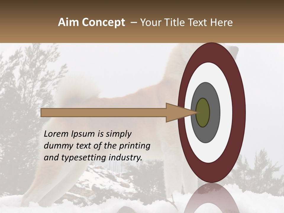 A Brown And White Dog Standing In The Snow PowerPoint Template