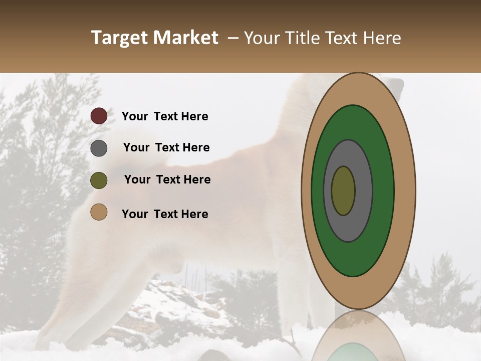 A Brown And White Dog Standing In The Snow PowerPoint Template