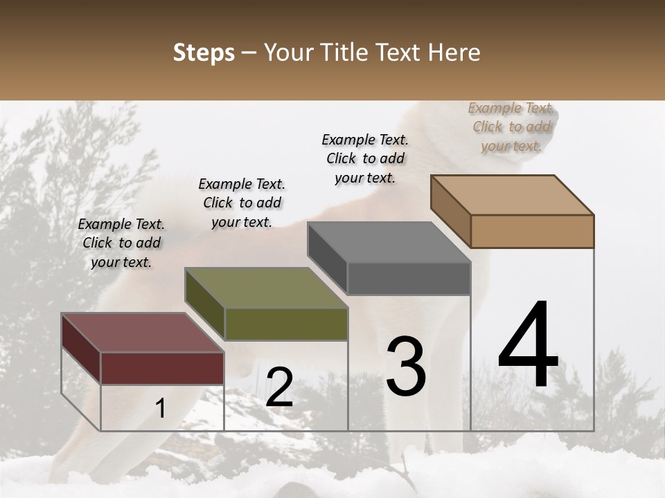 A Brown And White Dog Standing In The Snow PowerPoint Template