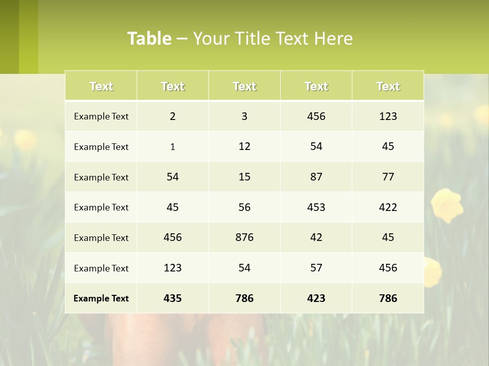 A Brown Dog Sitting In A Field Of Yellow Flowers PowerPoint Template