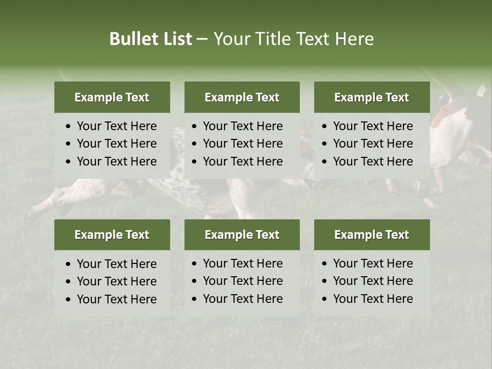 A Group Of Dogs Running In A Field Of Grass PowerPoint Template