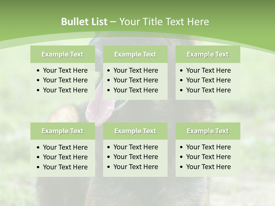 A German Shepherd Laying Down In The Grass PowerPoint Template