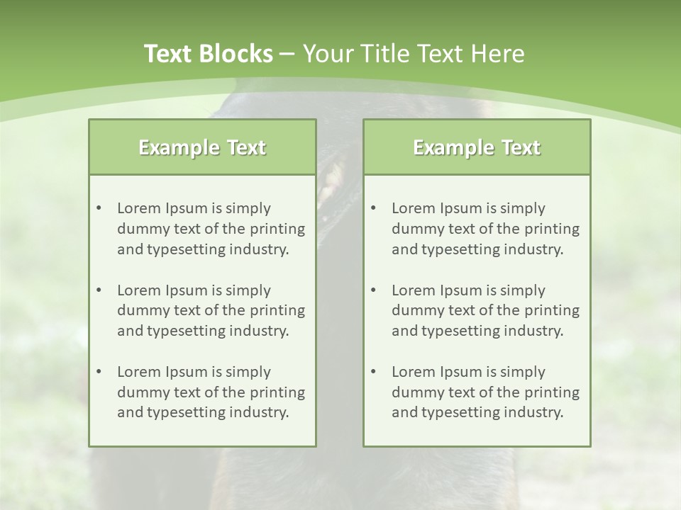 A German Shepherd Laying Down In The Grass PowerPoint Template