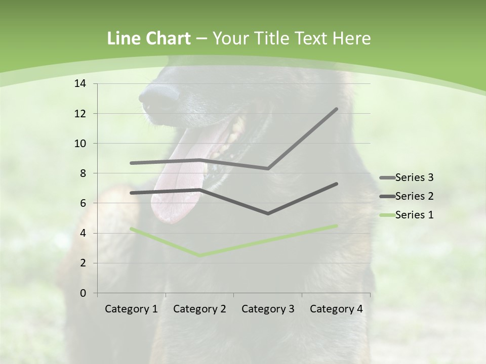 A German Shepherd Laying Down In The Grass PowerPoint Template