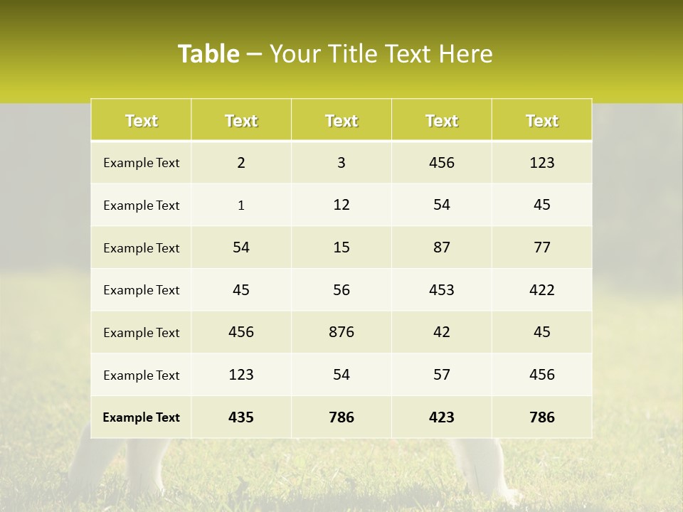 A Dog Standing In The Grass With A Sign In Front Of It PowerPoint Template