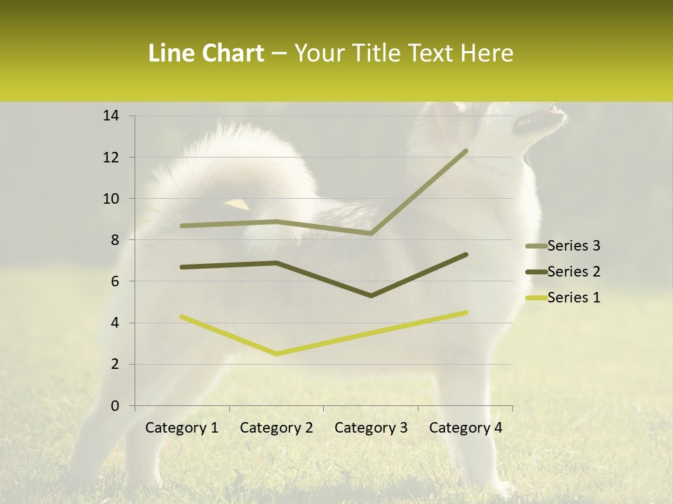 A Dog Standing In The Grass With A Sign In Front Of It PowerPoint Template