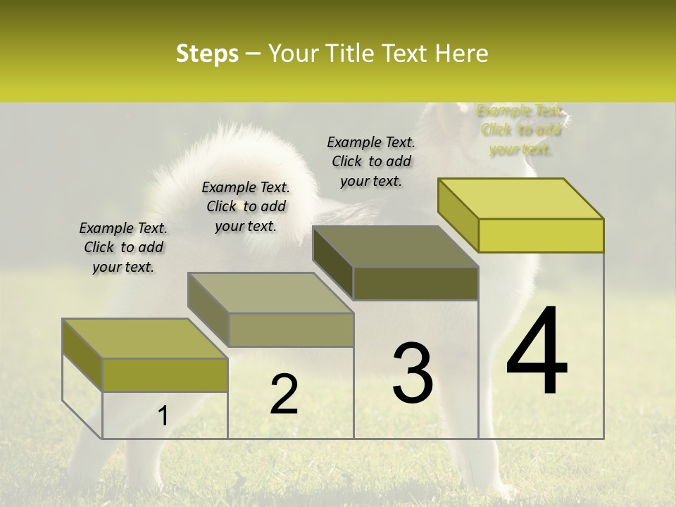 A Dog Standing In The Grass With A Sign In Front Of It PowerPoint Template