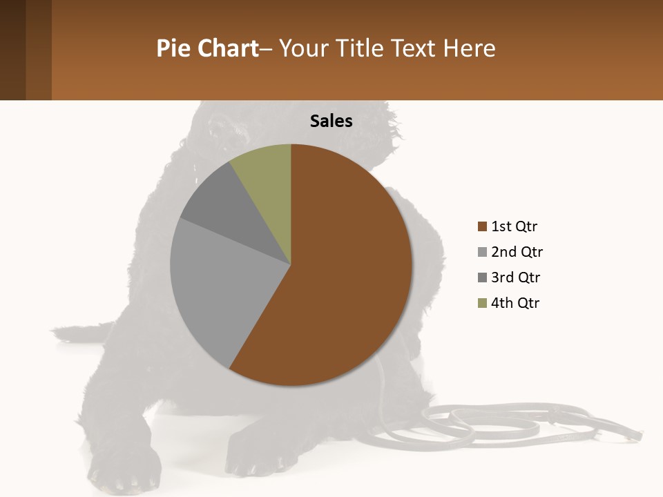 A Black Dog With A Leash On A White Background PowerPoint Template