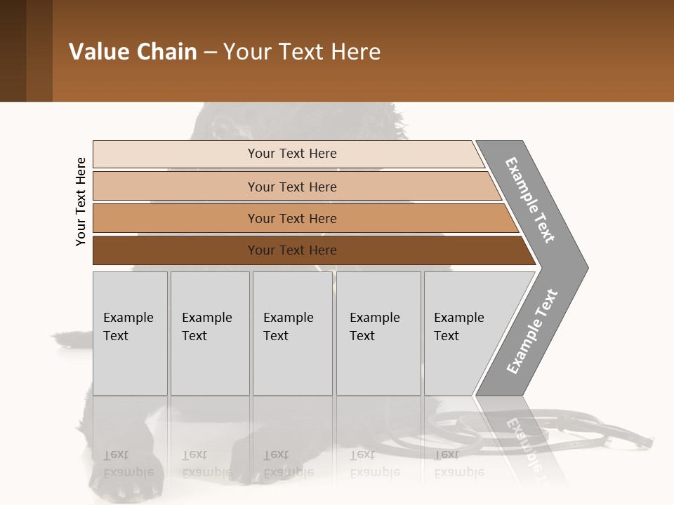 A Black Dog With A Leash On A White Background PowerPoint Template