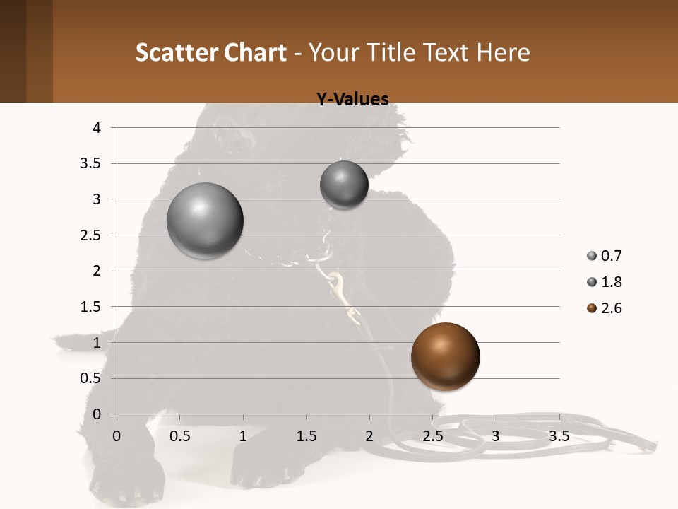 A Black Dog With A Leash On A White Background PowerPoint Template