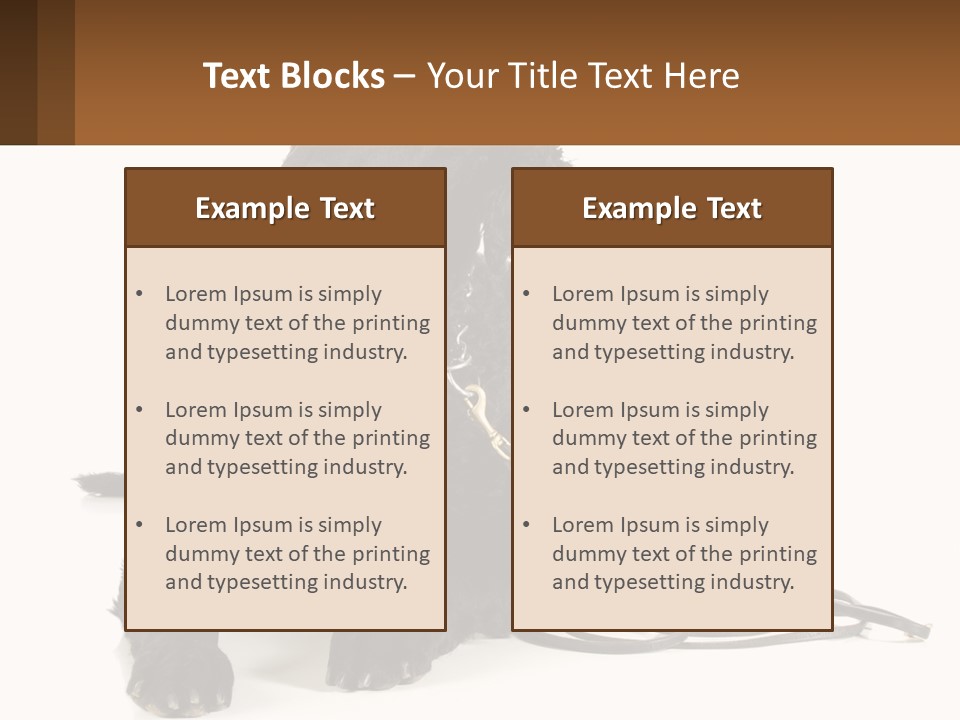 A Black Dog With A Leash On A White Background PowerPoint Template