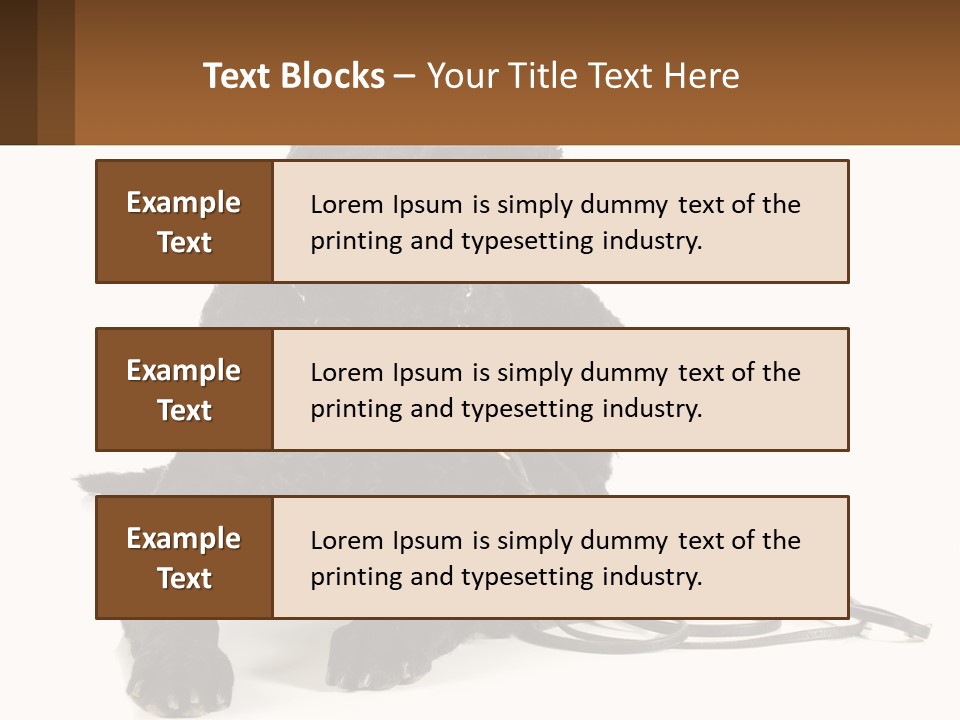 A Black Dog With A Leash On A White Background PowerPoint Template