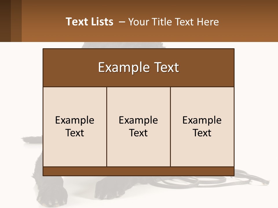 A Black Dog With A Leash On A White Background PowerPoint Template