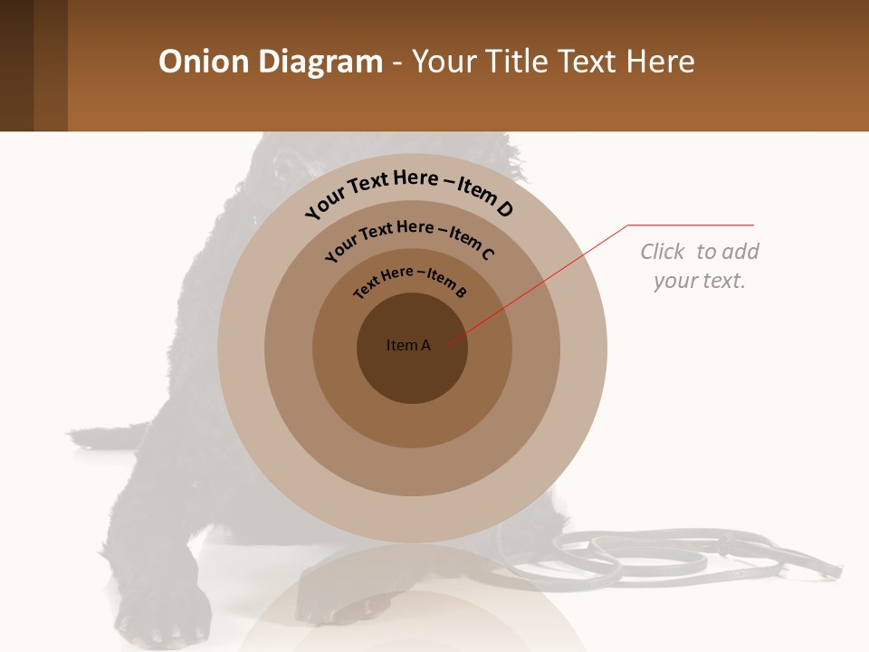 A Black Dog With A Leash On A White Background PowerPoint Template