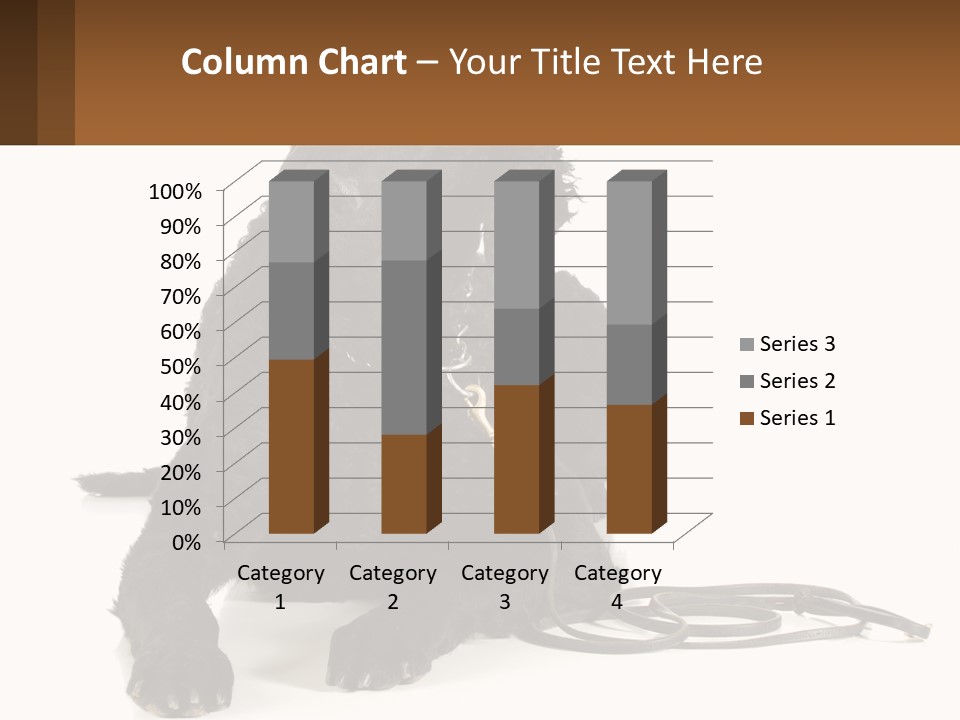 A Black Dog With A Leash On A White Background PowerPoint Template