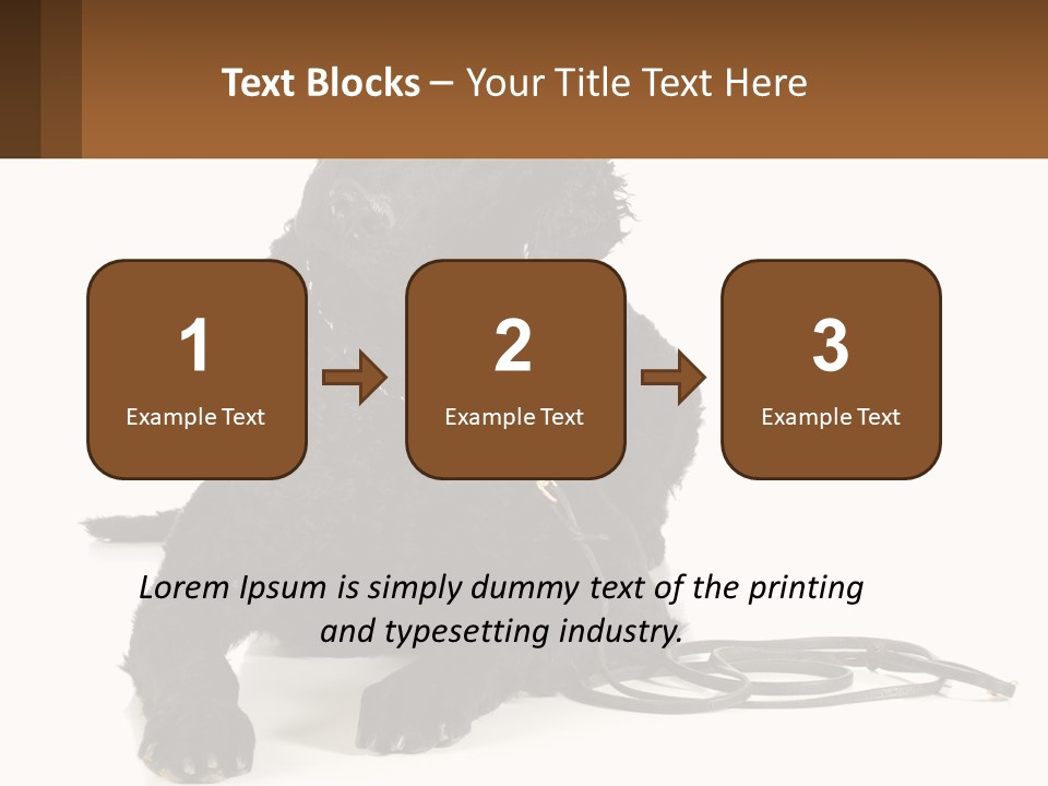 A Black Dog With A Leash On A White Background PowerPoint Template