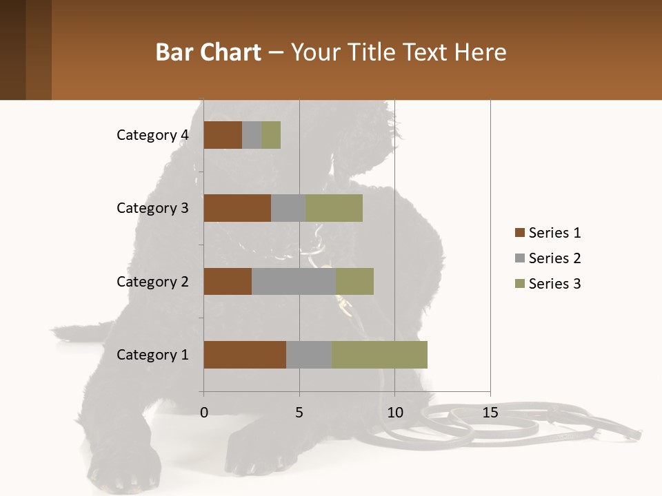 A Black Dog With A Leash On A White Background PowerPoint Template