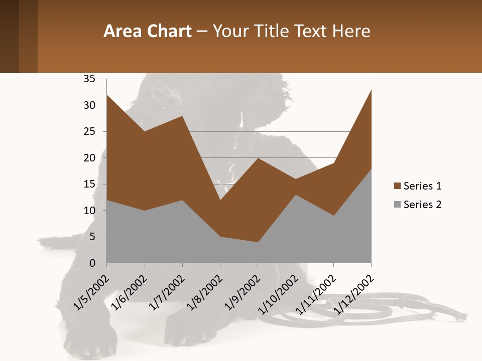 A Black Dog With A Leash On A White Background PowerPoint Template