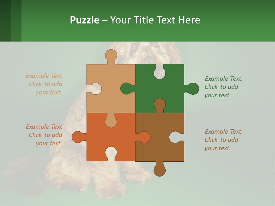 A Brown Dog Sitting On Top Of A Green Background PowerPoint Template