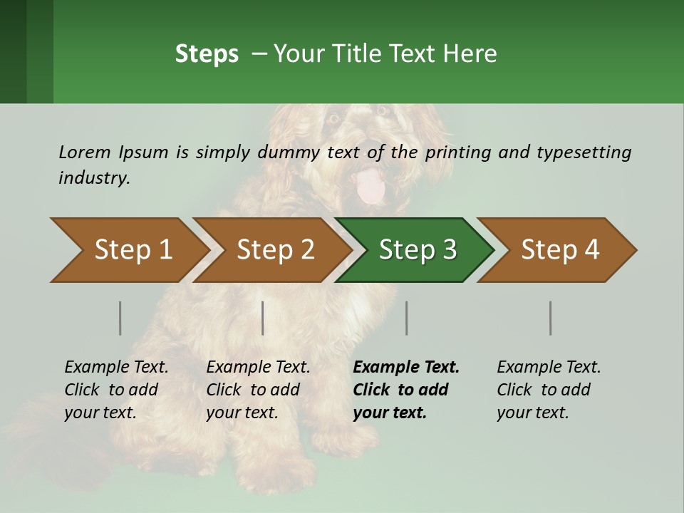 A Brown Dog Sitting On Top Of A Green Background PowerPoint Template