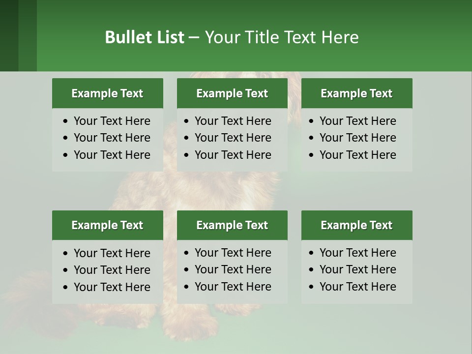 A Brown Dog Sitting On Top Of A Green Background PowerPoint Template
