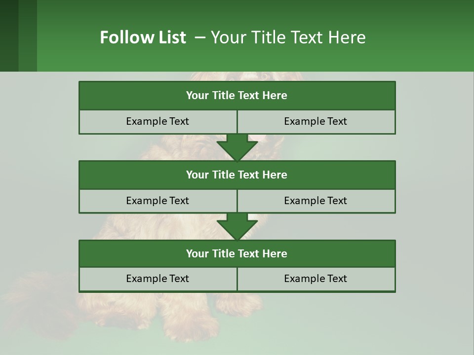 A Brown Dog Sitting On Top Of A Green Background PowerPoint Template
