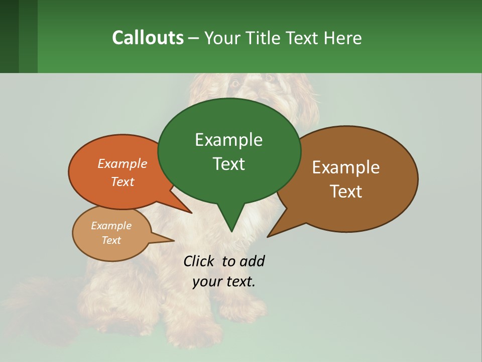 A Brown Dog Sitting On Top Of A Green Background PowerPoint Template