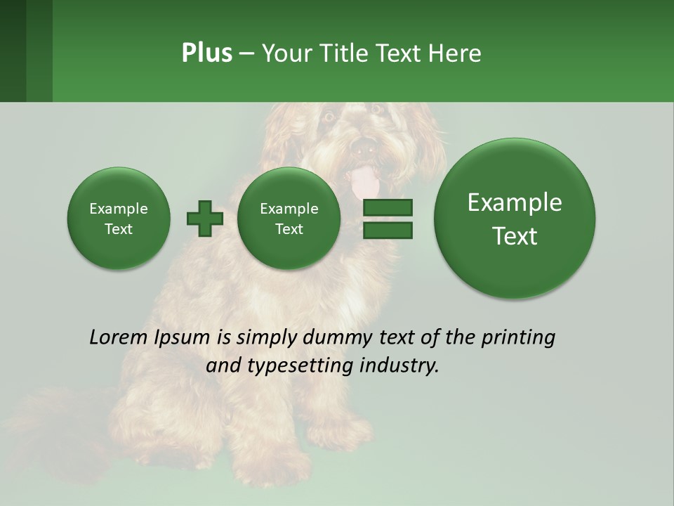 A Brown Dog Sitting On Top Of A Green Background PowerPoint Template