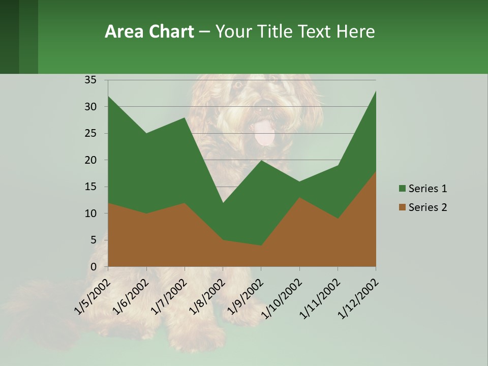 A Brown Dog Sitting On Top Of A Green Background PowerPoint Template