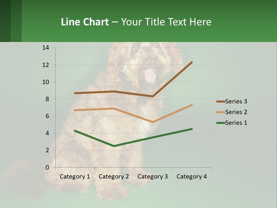 A Brown Dog Sitting On Top Of A Green Background PowerPoint Template