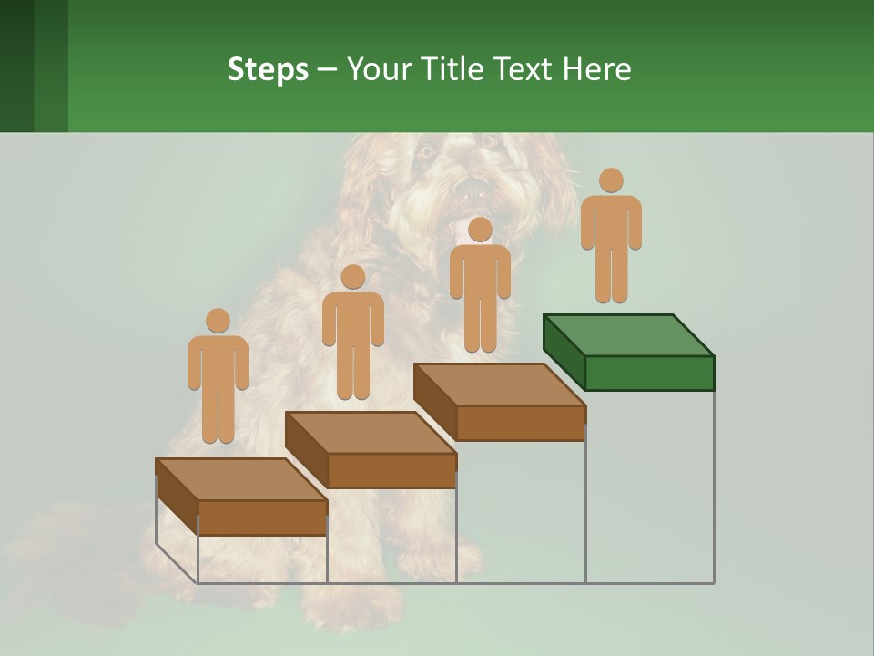 A Brown Dog Sitting On Top Of A Green Background PowerPoint Template