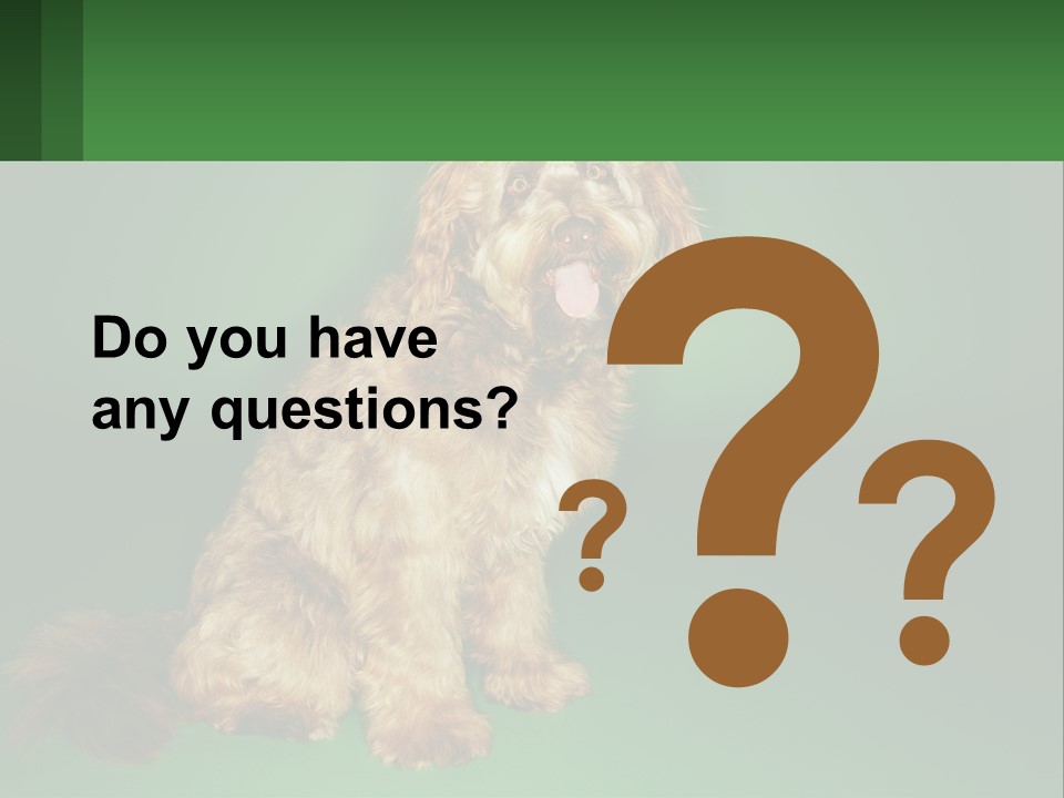 A Brown Dog Sitting On Top Of A Green Background PowerPoint Template
