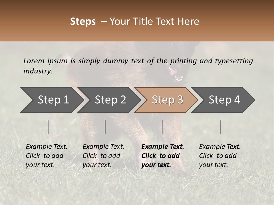 A Brown And Black Dog Standing On Top Of A Lush Green Field PowerPoint Template
