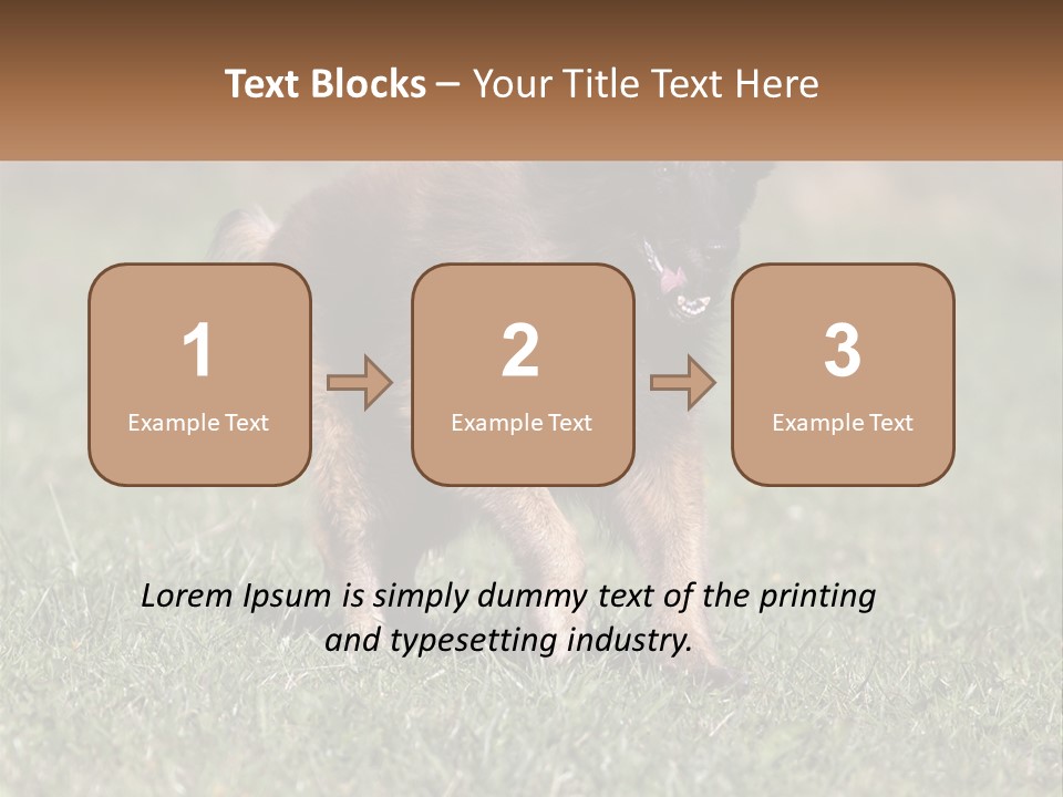 A Brown And Black Dog Standing On Top Of A Lush Green Field PowerPoint Template