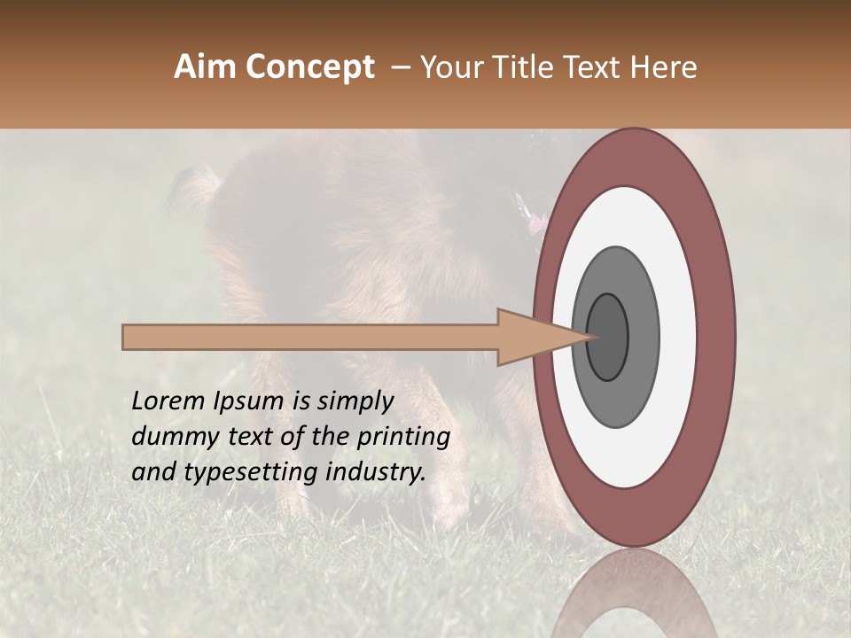 A Brown And Black Dog Standing On Top Of A Lush Green Field PowerPoint Template