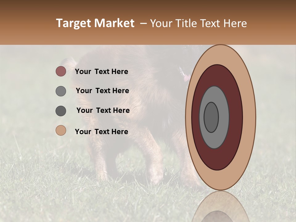 A Brown And Black Dog Standing On Top Of A Lush Green Field PowerPoint Template