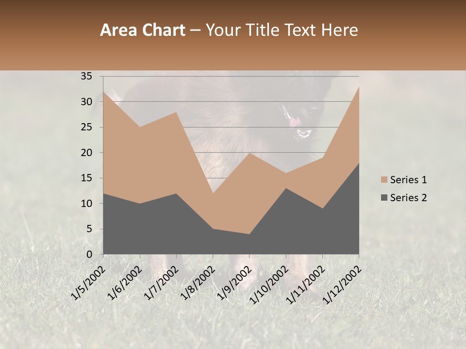 A Brown And Black Dog Standing On Top Of A Lush Green Field PowerPoint Template