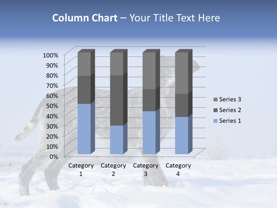 A Gray And Black Dog Standing In The Snow PowerPoint Template