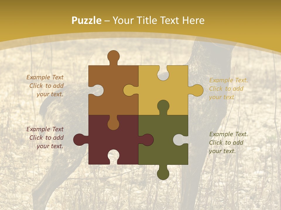 A Dog Standing In A Field With A Golden Background PowerPoint Template