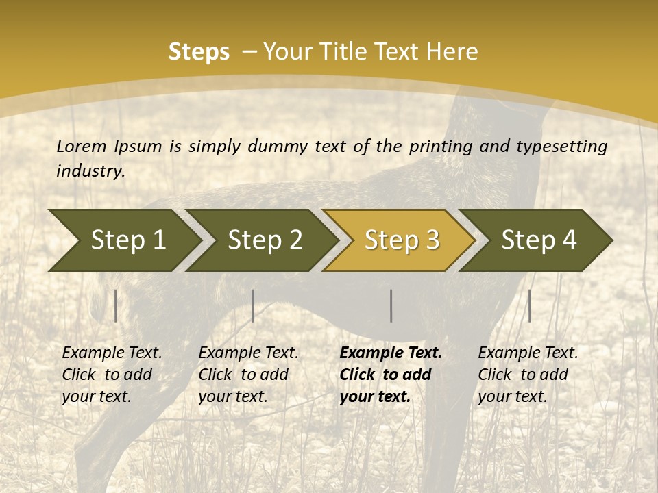 A Dog Standing In A Field With A Golden Background PowerPoint Template