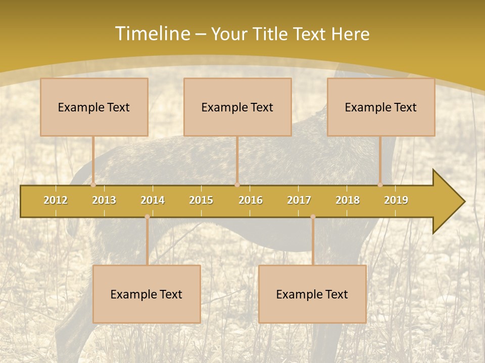 A Dog Standing In A Field With A Golden Background PowerPoint Template