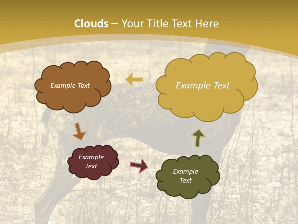 A Dog Standing In A Field With A Golden Background PowerPoint Template