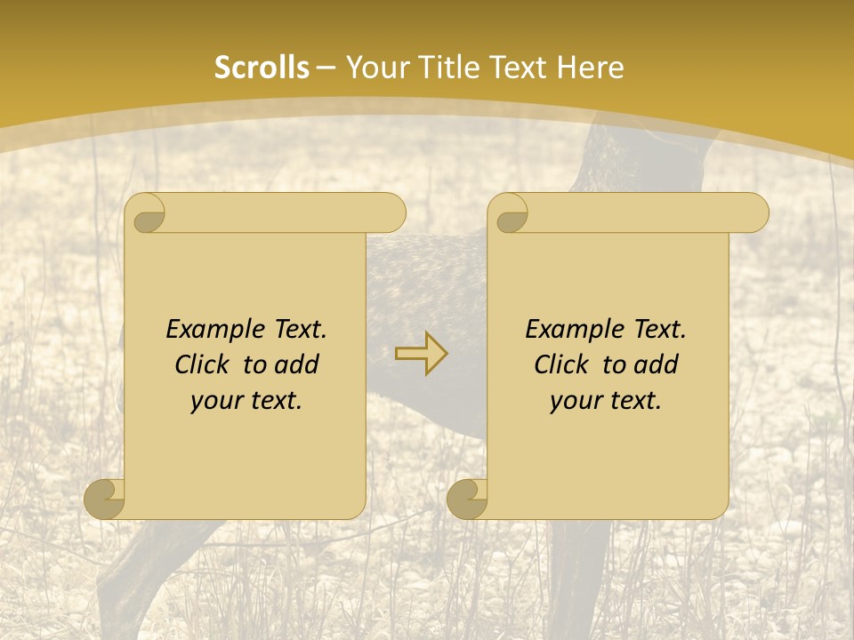 A Dog Standing In A Field With A Golden Background PowerPoint Template