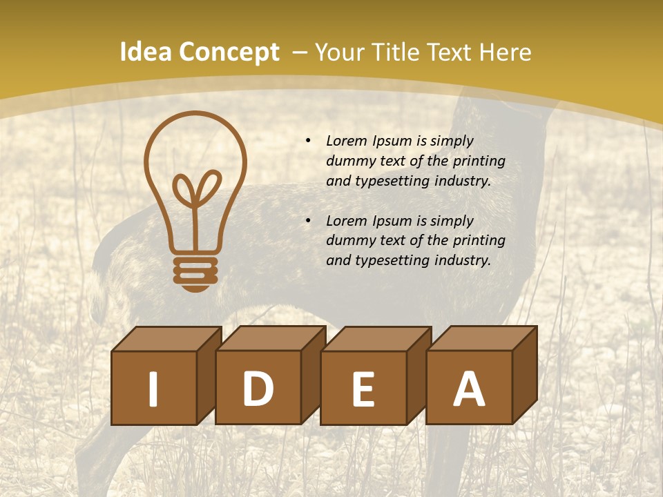 A Dog Standing In A Field With A Golden Background PowerPoint Template