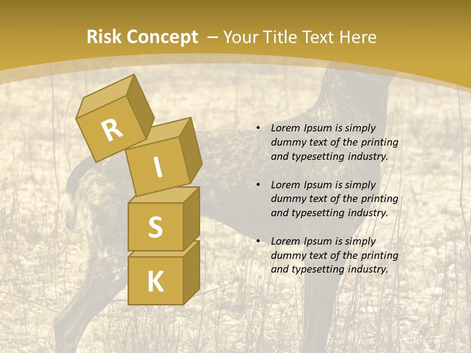 A Dog Standing In A Field With A Golden Background PowerPoint Template