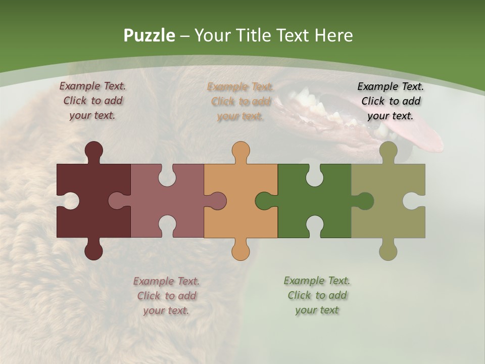 A Brown Dog Sitting On Top Of A Green Field PowerPoint Template