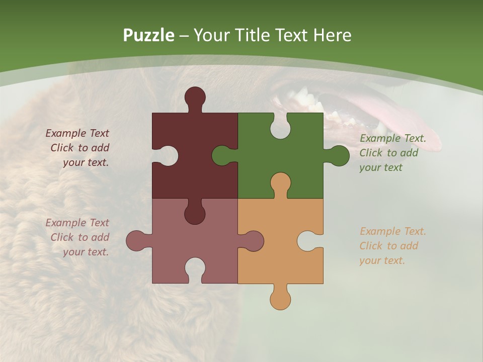 A Brown Dog Sitting On Top Of A Green Field PowerPoint Template