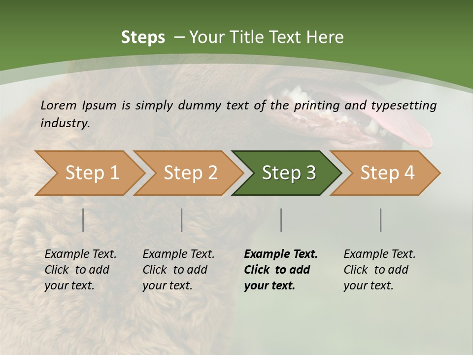 A Brown Dog Sitting On Top Of A Green Field PowerPoint Template